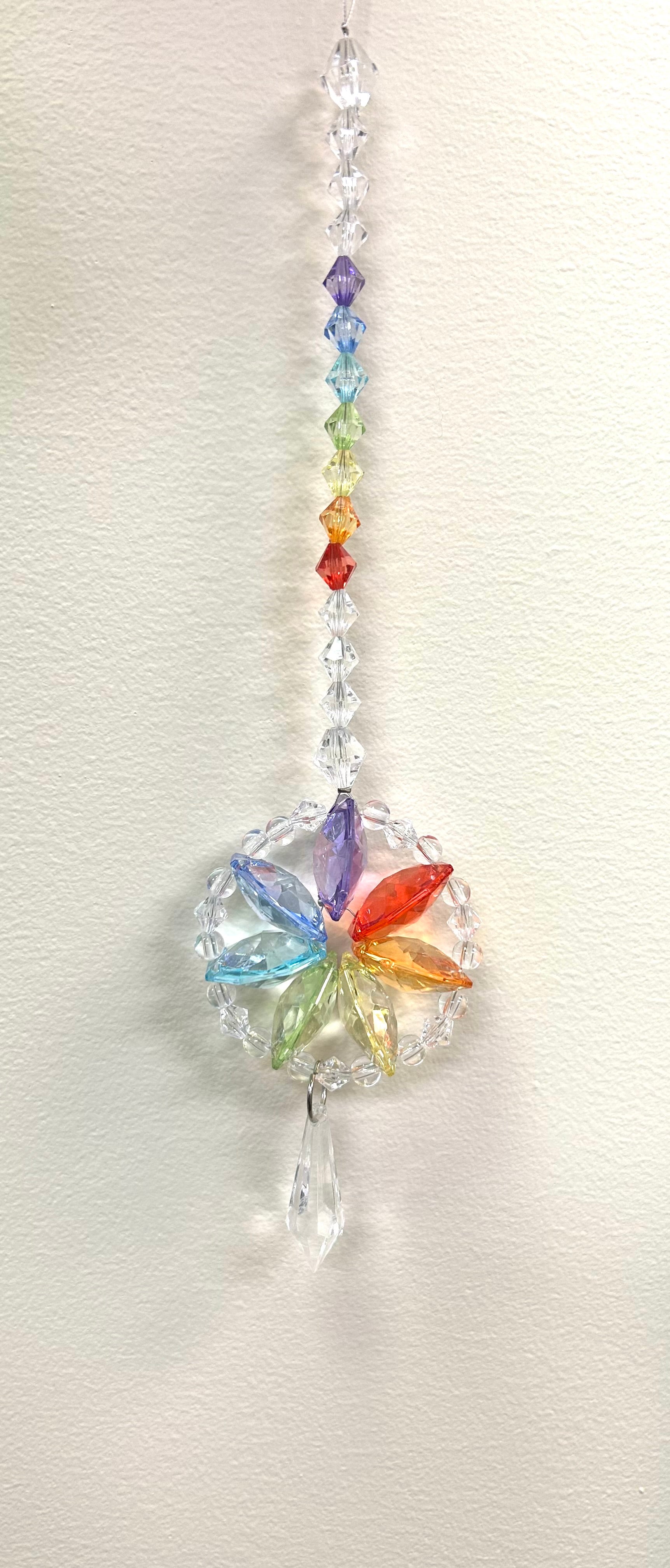 Glass Flower Crystal Suncatcher