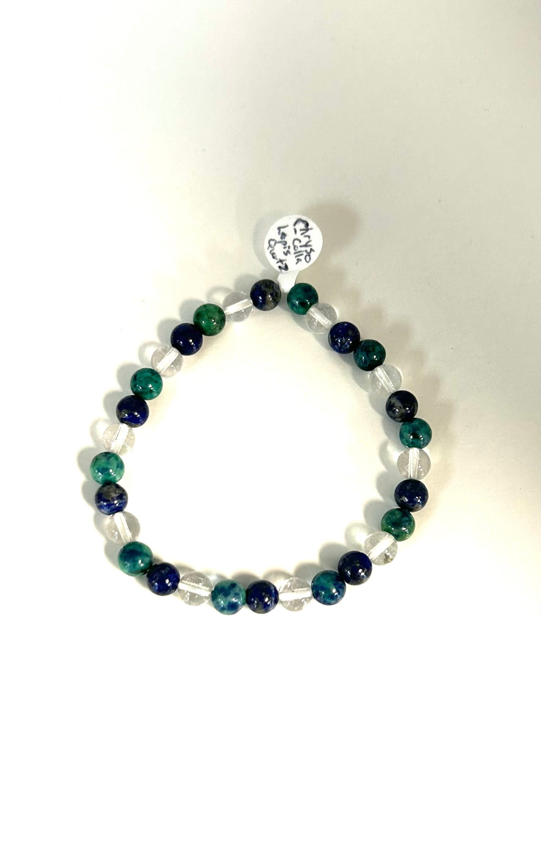 Chrysocolla, Lapis Lazuli, Quartz Bracelet