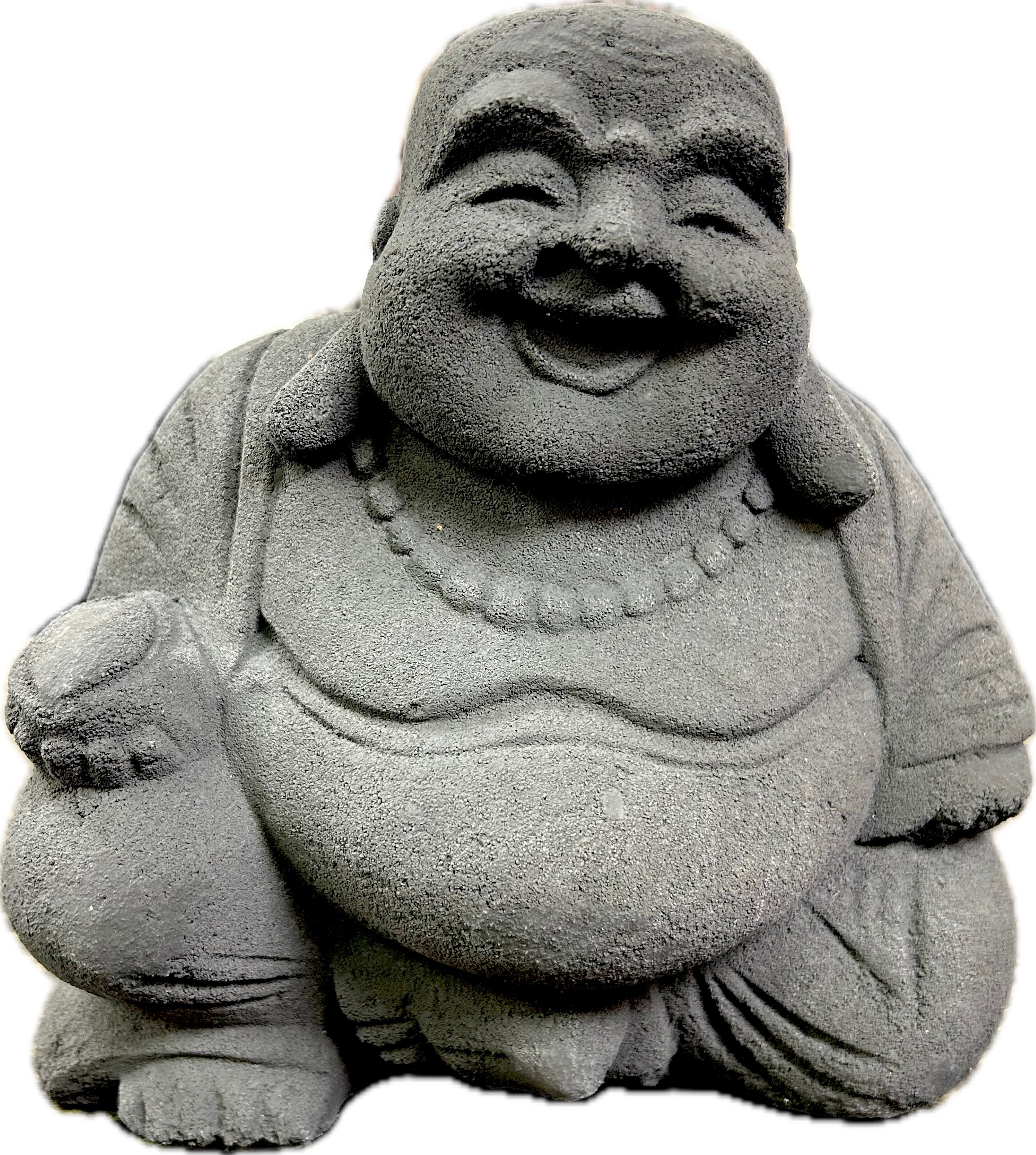 Volcanic Stone Happy Buddha 8.5” - Lighten Up Shop