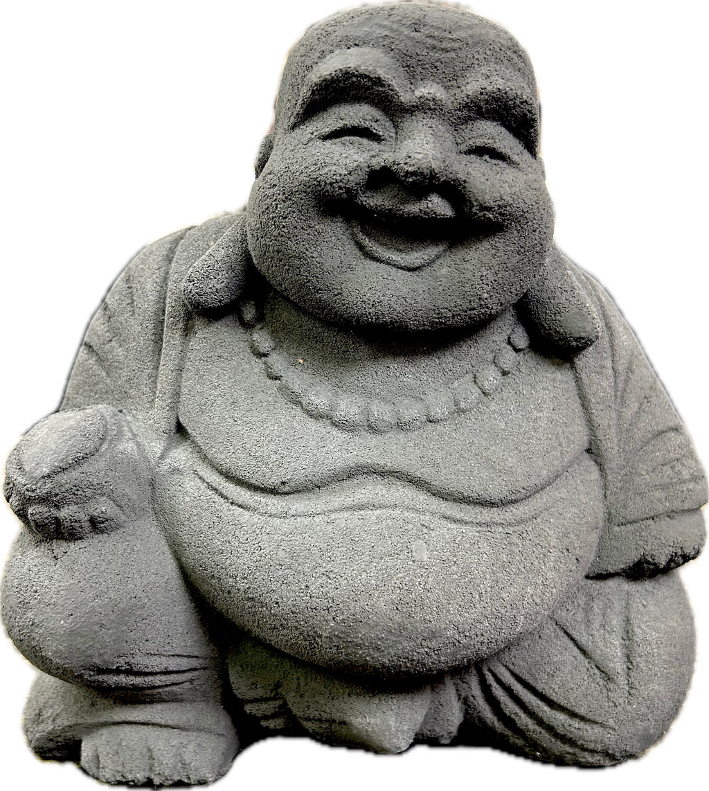 Volcanic Stone Happy Buddha 8.5” - Lighten Up Shop