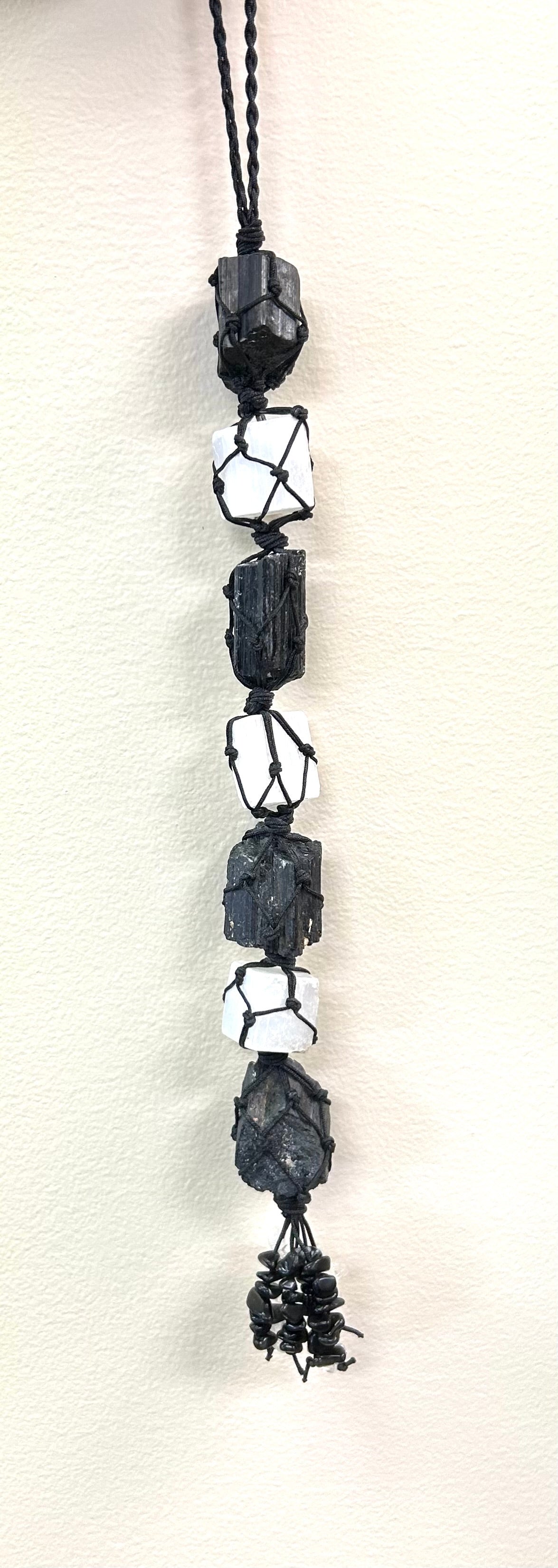 Tourmaline Selenite Hanging - Lighten Up Shop