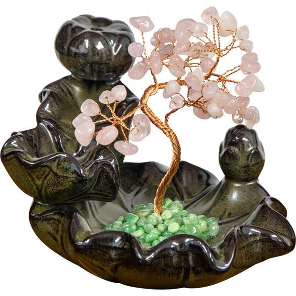 Gem Tree Incense Burner - Rose Quartz