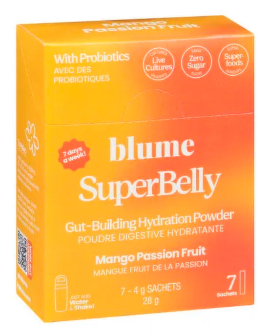 Blume SuperBelly Gut-Building Hydration Powder (7 Packets) - Mango Passionfruit - Lighten Up Shop