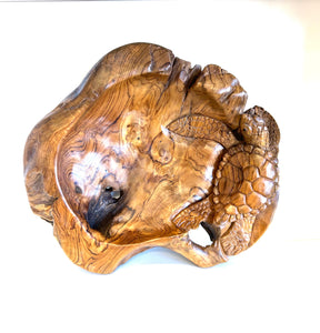 Indonesian Wood Carved Turtle Tray