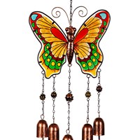 Glass Butterfly Wind Chime with Bells