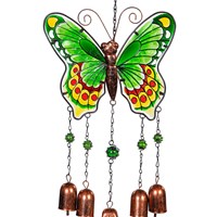 Glass Butterfly Wind Chime with Bells