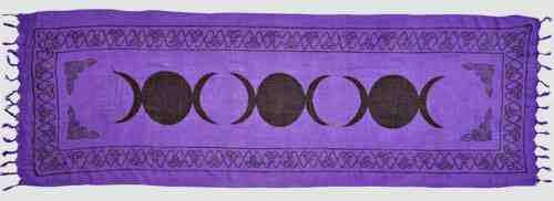 Purple 3 Triple Moon Altar Cloth 22” x 72”