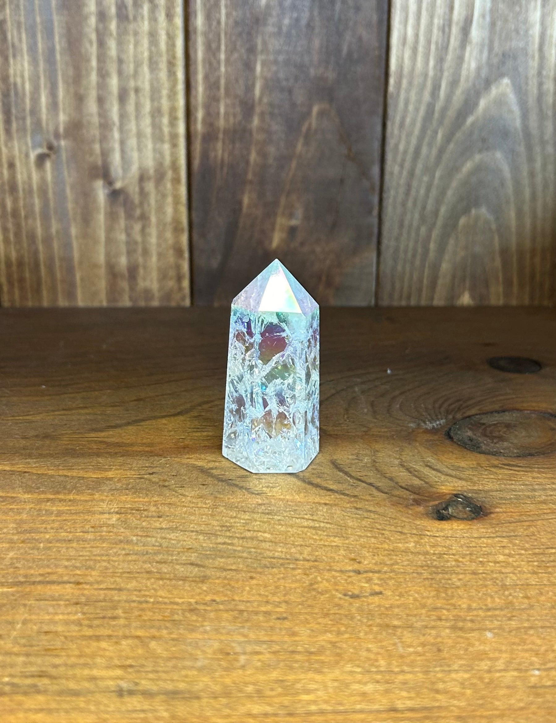 Angel Aura Crackle Quartz Tower - Lighten Up Shop