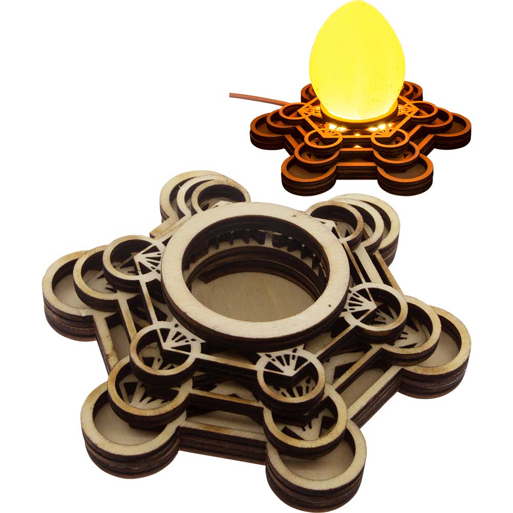 Metatron LED Wood Light Base - Lighten Up Shop