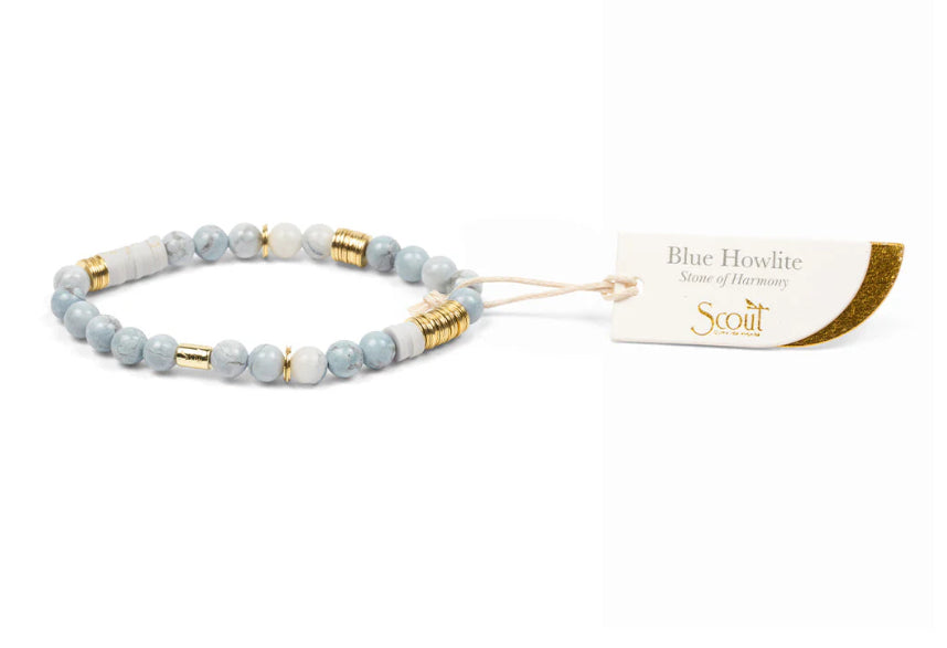 Stone Stacking Bracelet - Blue Howlite