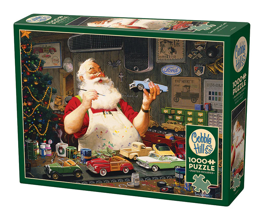 Cobble Hill - Santa Painting Cars 1000 piece