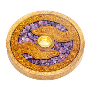 Healing Hands Amethyst Incense Burner