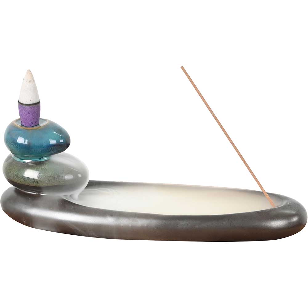 Zen Ceramic Backflow or Stick Incense Burner