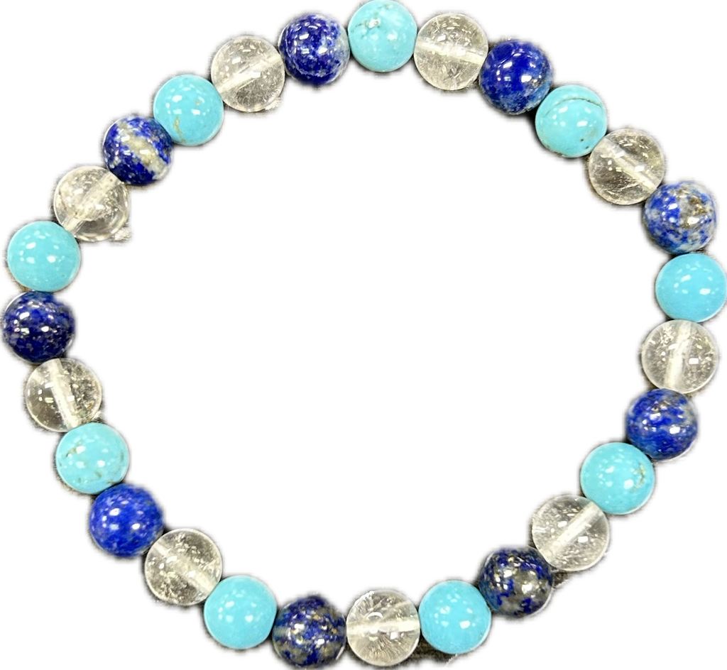 Blue Howlite, Lapis Lazuli, Quartz Bracelet - Lighten Up Shop