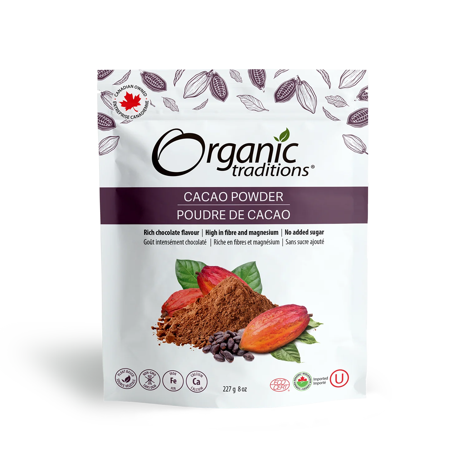 Organic Traditions Cacao Powder 227 grams