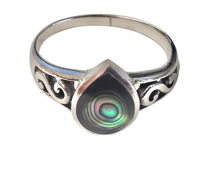 Abalone Ring Teardrop $30