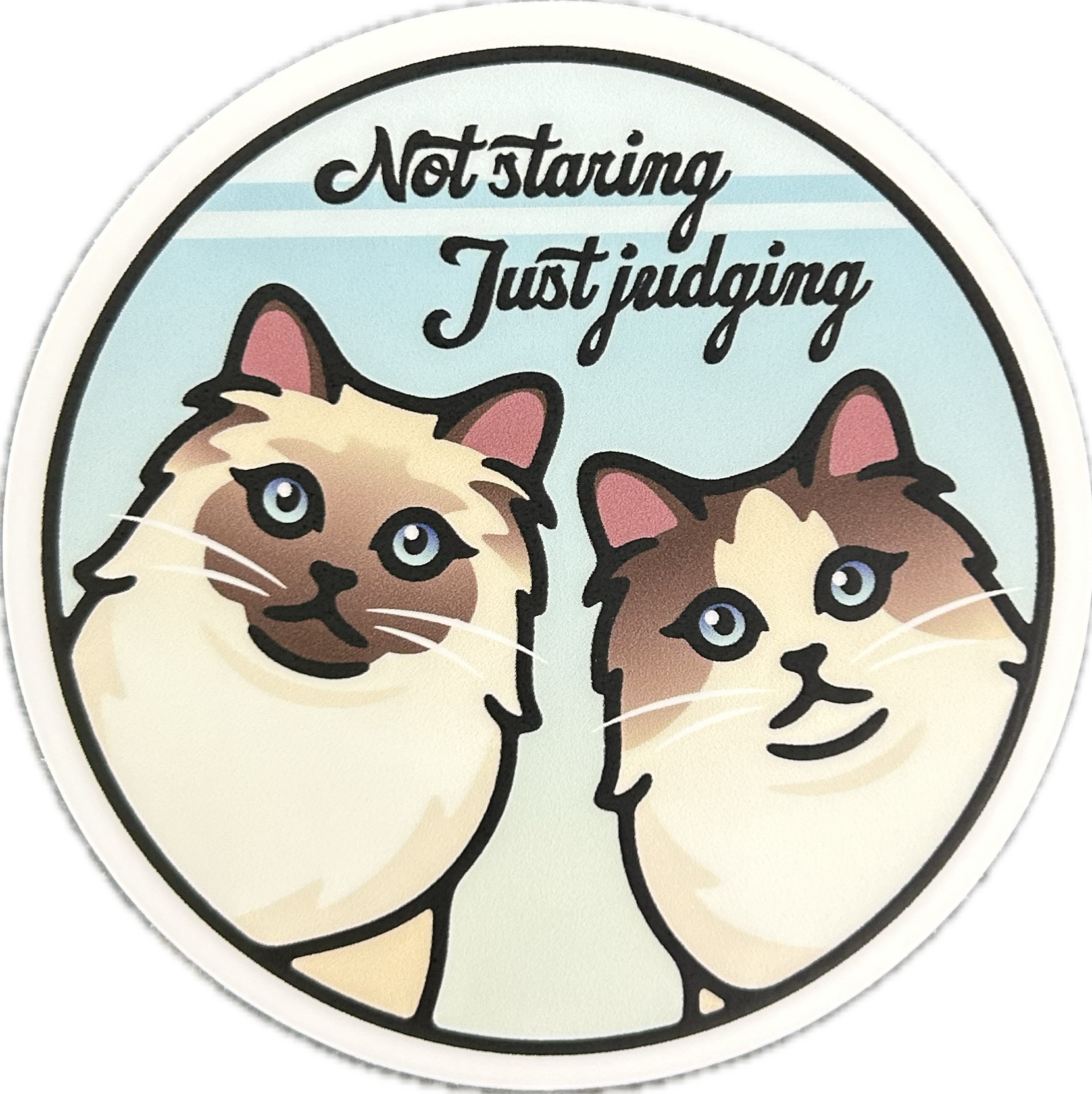 Not Staring Just Judging Sticker - Lighten Up Shop