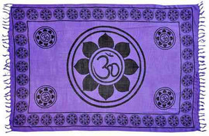 Purple Lotus OM Altar Cloth 42” x 72”