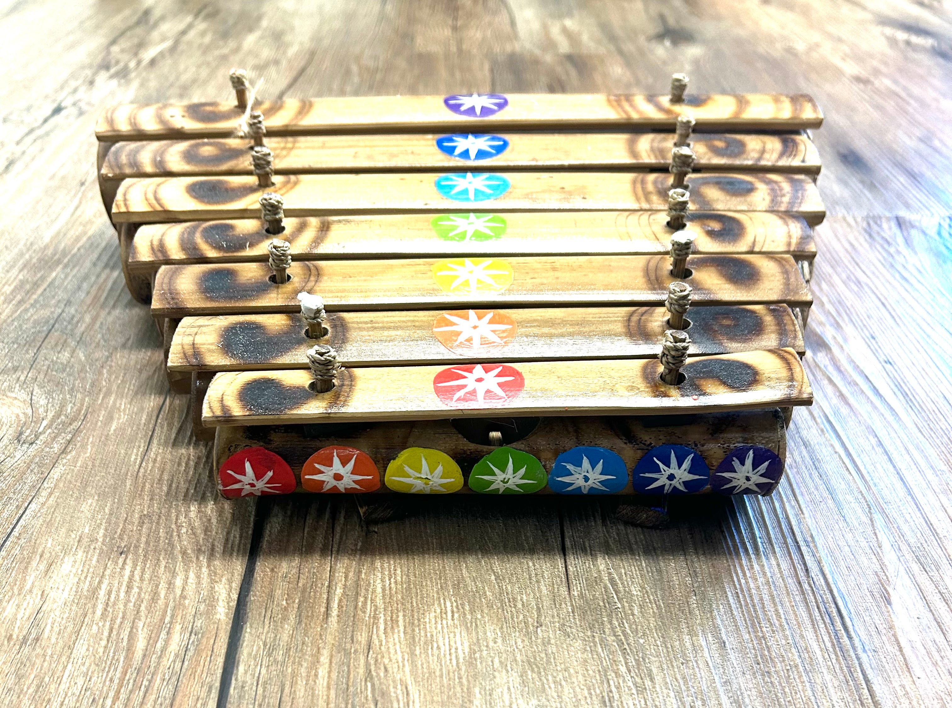 Bamboo Hand Painted Xylophone - Chakra