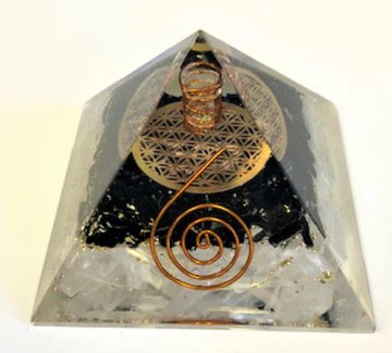 Selenite Tourmaline Orgone Generator Pyramid - Lighten Up Shop