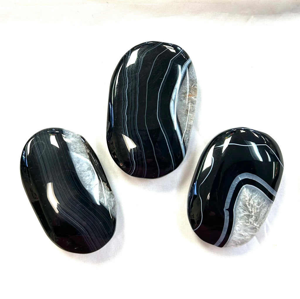 Black Sardonyx Jasper Palmstone - Lighten Up Shop