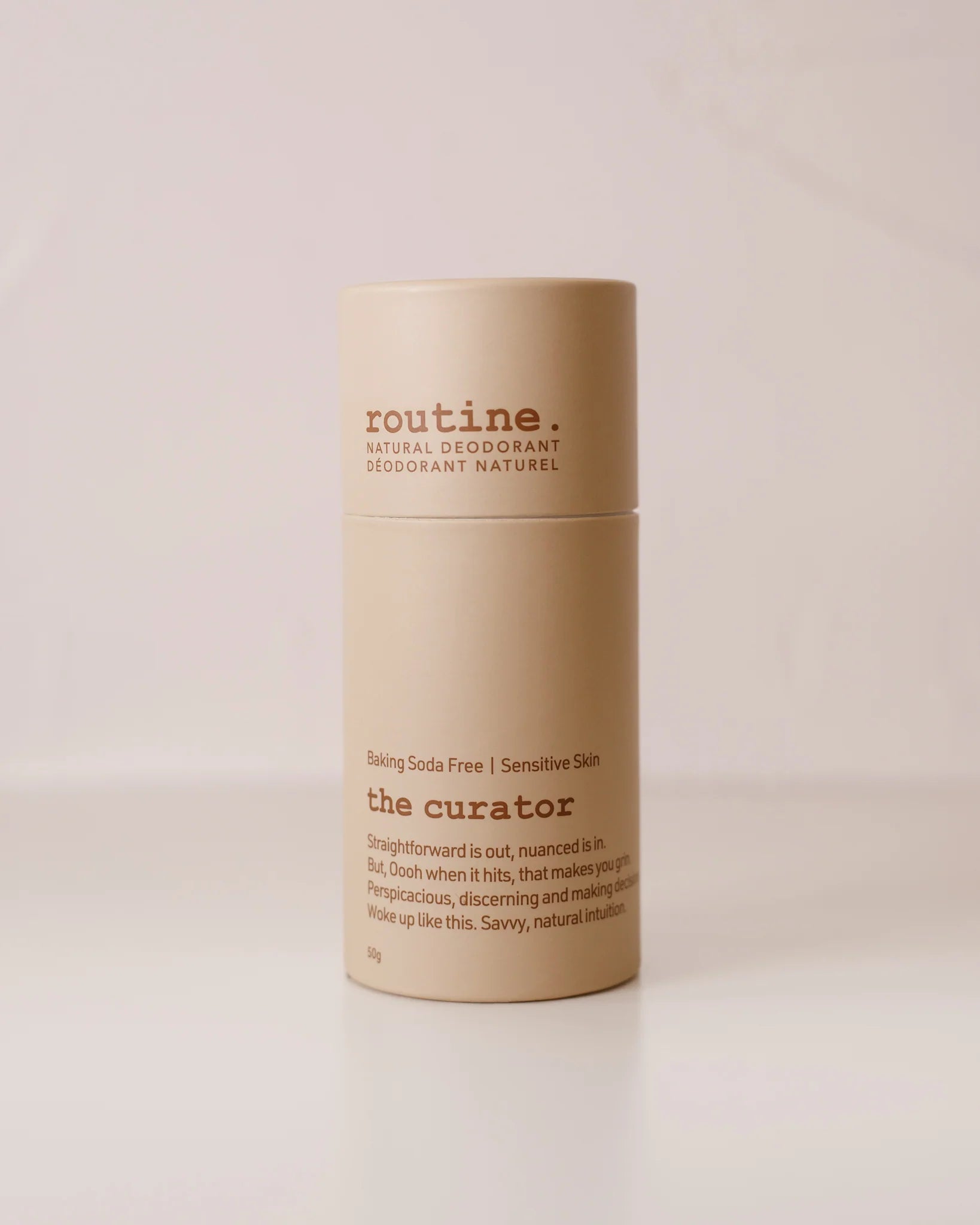 The Curator (Baking Soda Free/Sensitive Skin) - Routine Deodorant Stick 50g - Lighten Up Shop