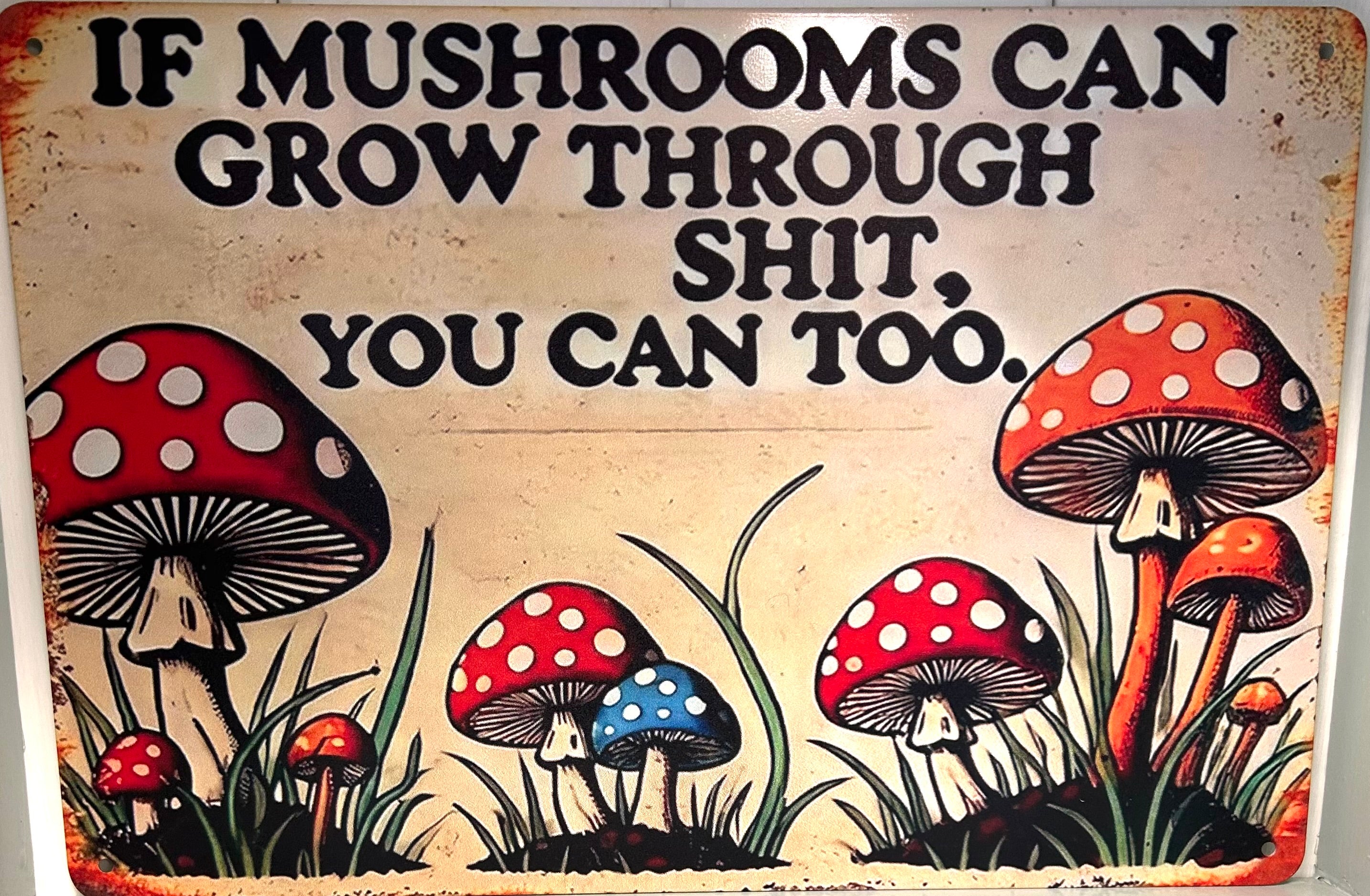 Metal Wall Plaque Mushrooms