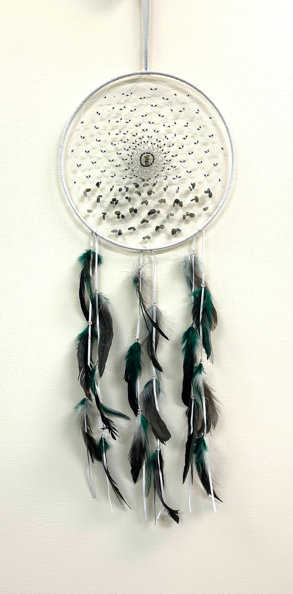 Beaded Dreamcatcher 9” - Green - Lighten Up Shop