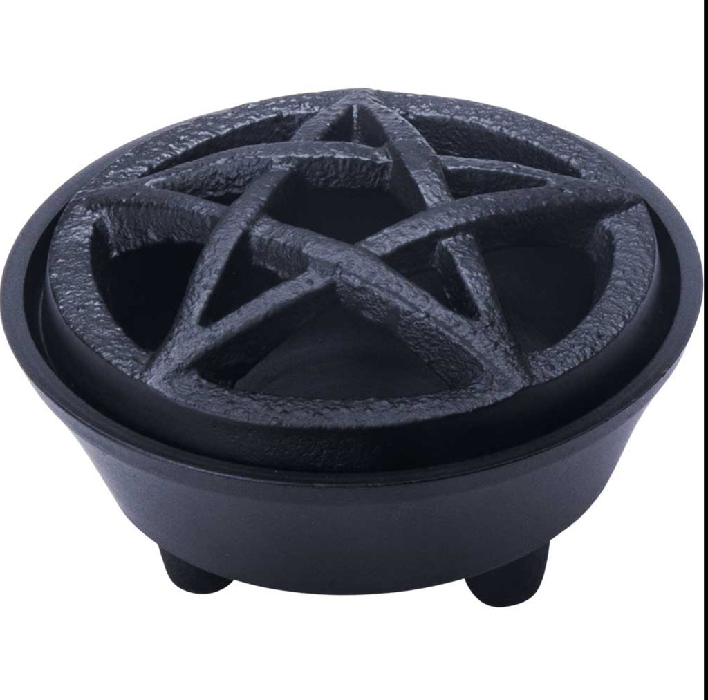 Cast Iron Pentacle Incense Burner - Lighten Up Shop