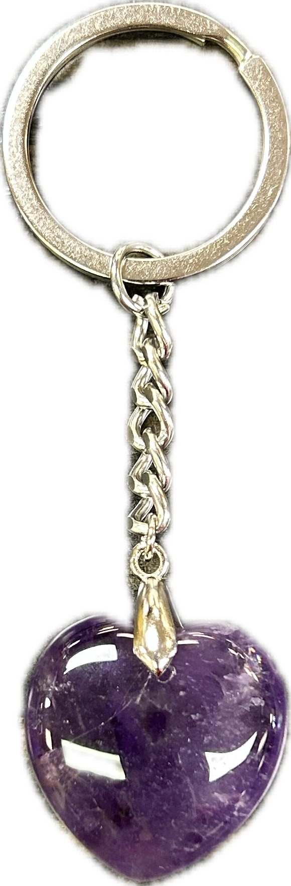 Amethyst Heart Keychain - Lighten Up Shop
