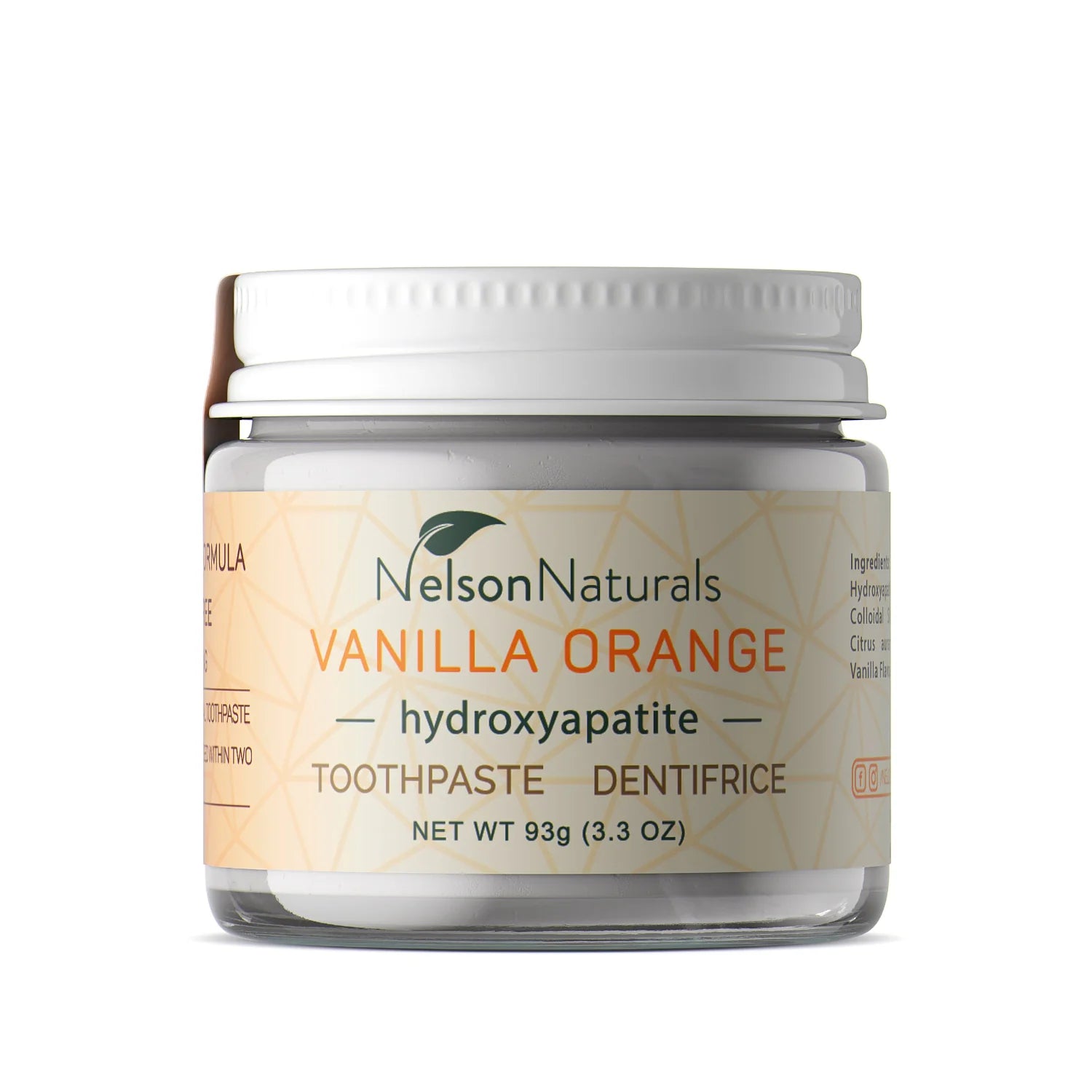 Nelson Naturals Hydroxyapatite Toothpaste - Vanilla Orange 93g - Lighten Up Shop