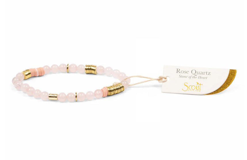 Stone Stacking Bracelet - Rose Quartz