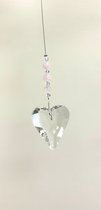 Rose Quartz Heart Suncatcher