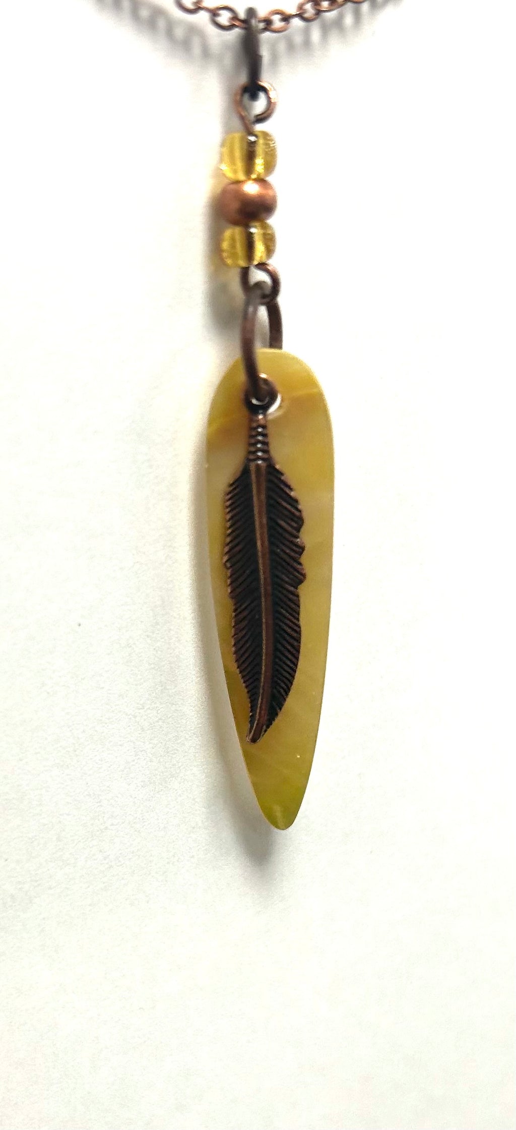 Dagger Shell & Feather Necklace - Lighten Up Shop