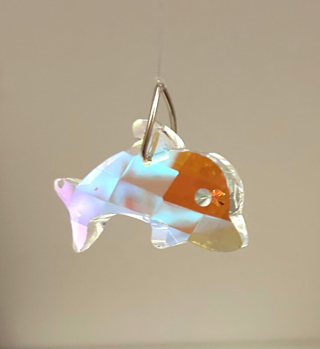 Aurora Borealis Crystal Dolphin Suncatcher - Lighten Up Shop