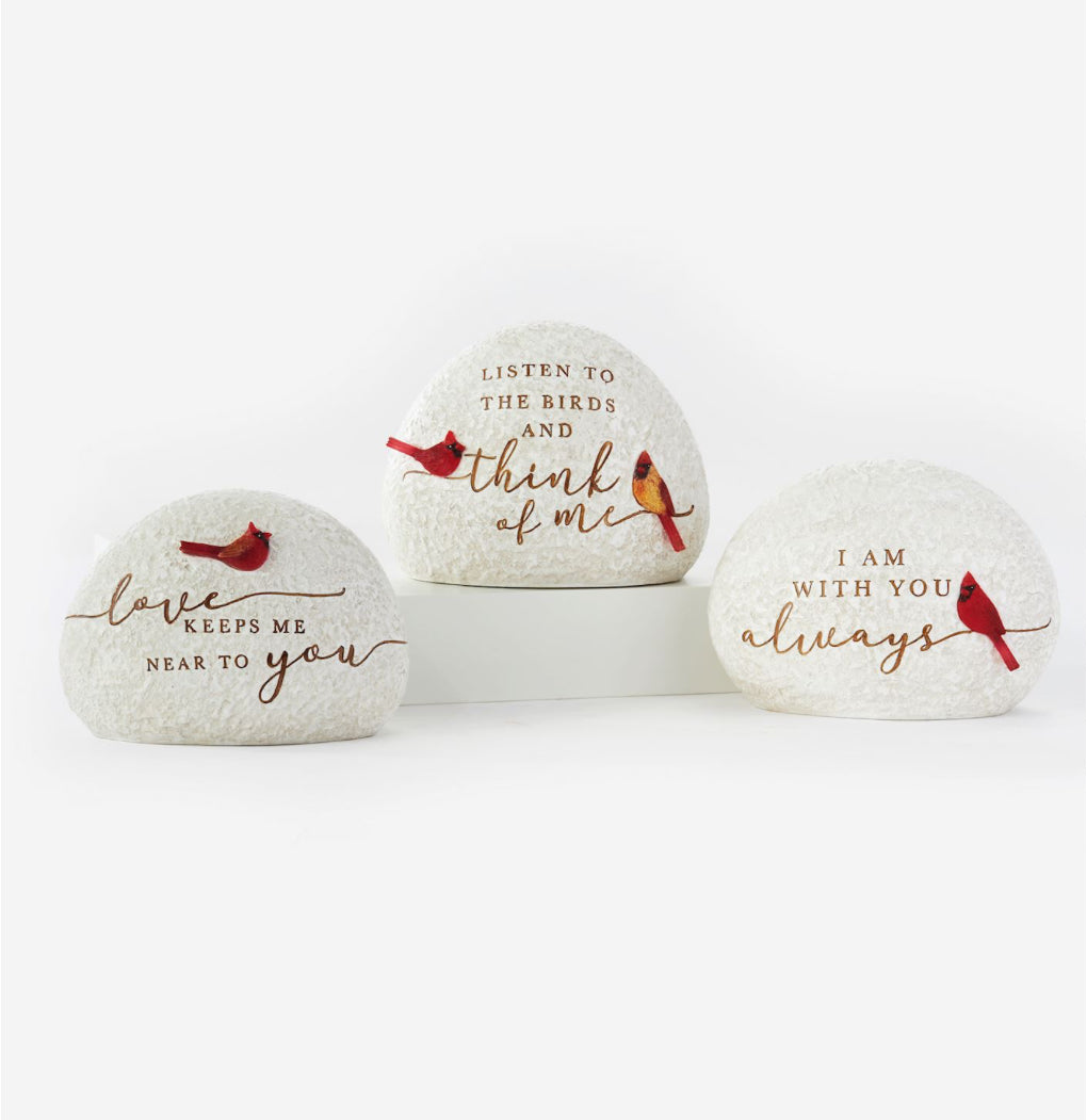 Red Cardinal Memorial Solar Garden Stone - Lighten Up Shop