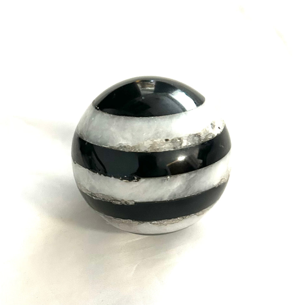 Tourmaline & Snowy Quartz Sphere 2.25” - Lighten Up Shop