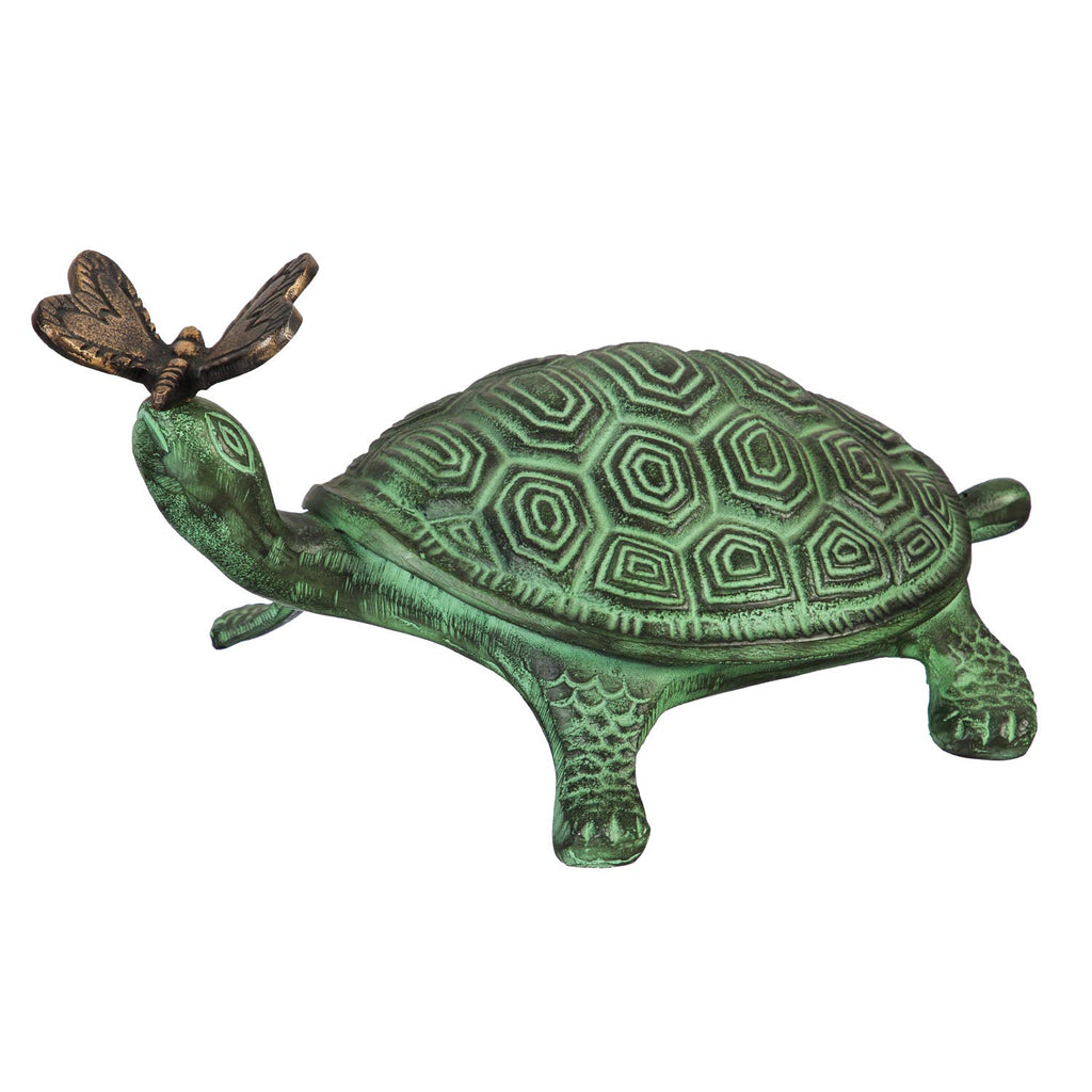 Turtle & Butterfly Metal Garden Statue - Lighten Up Shop