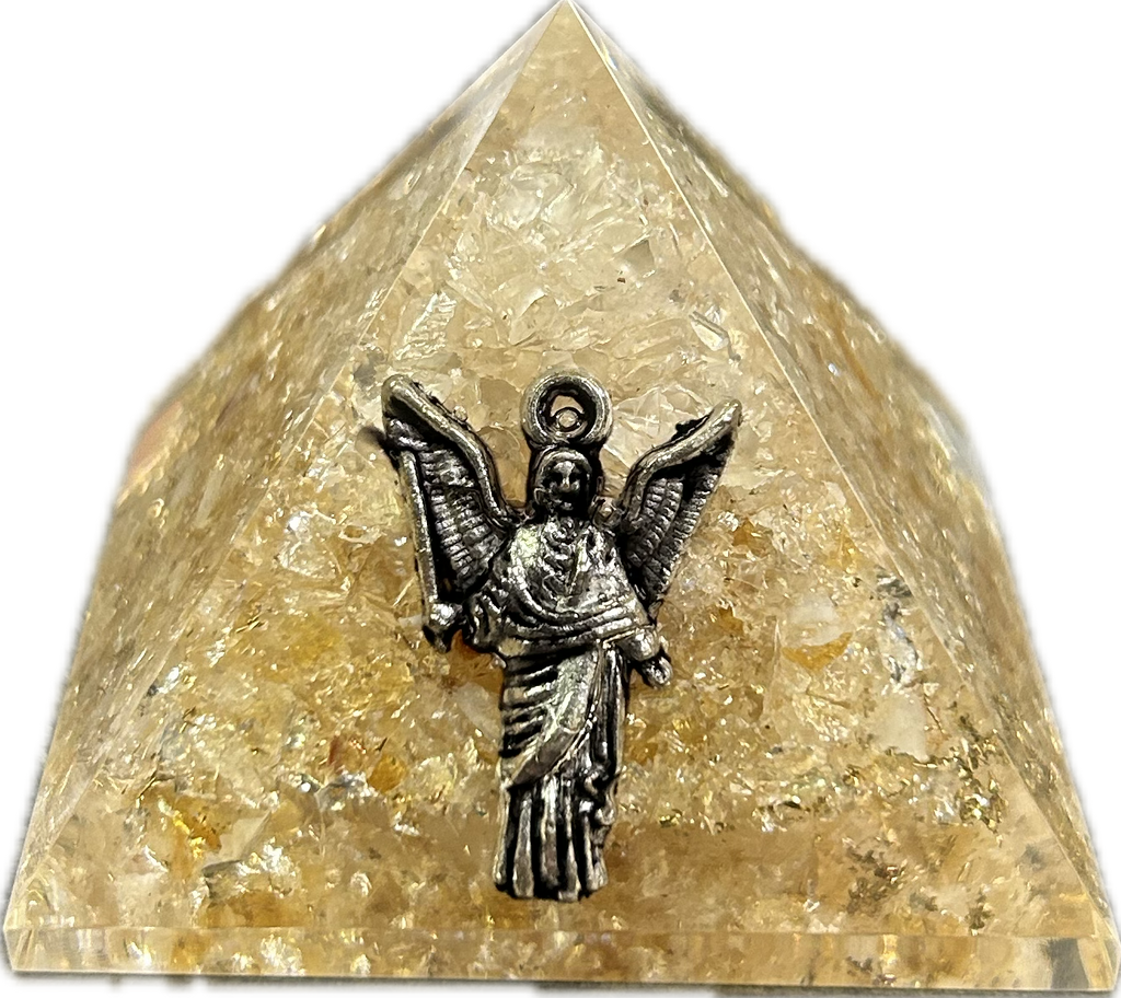 Citrine & Clear Quartz Archangel Uriel Pyramid - Lighten Up Shop