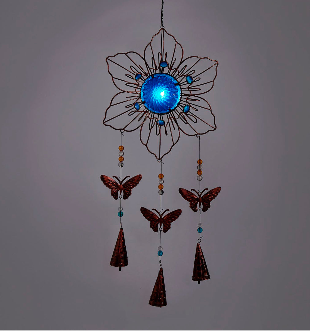 Blue Solar Flower Bell Chime - Lighten Up Shop