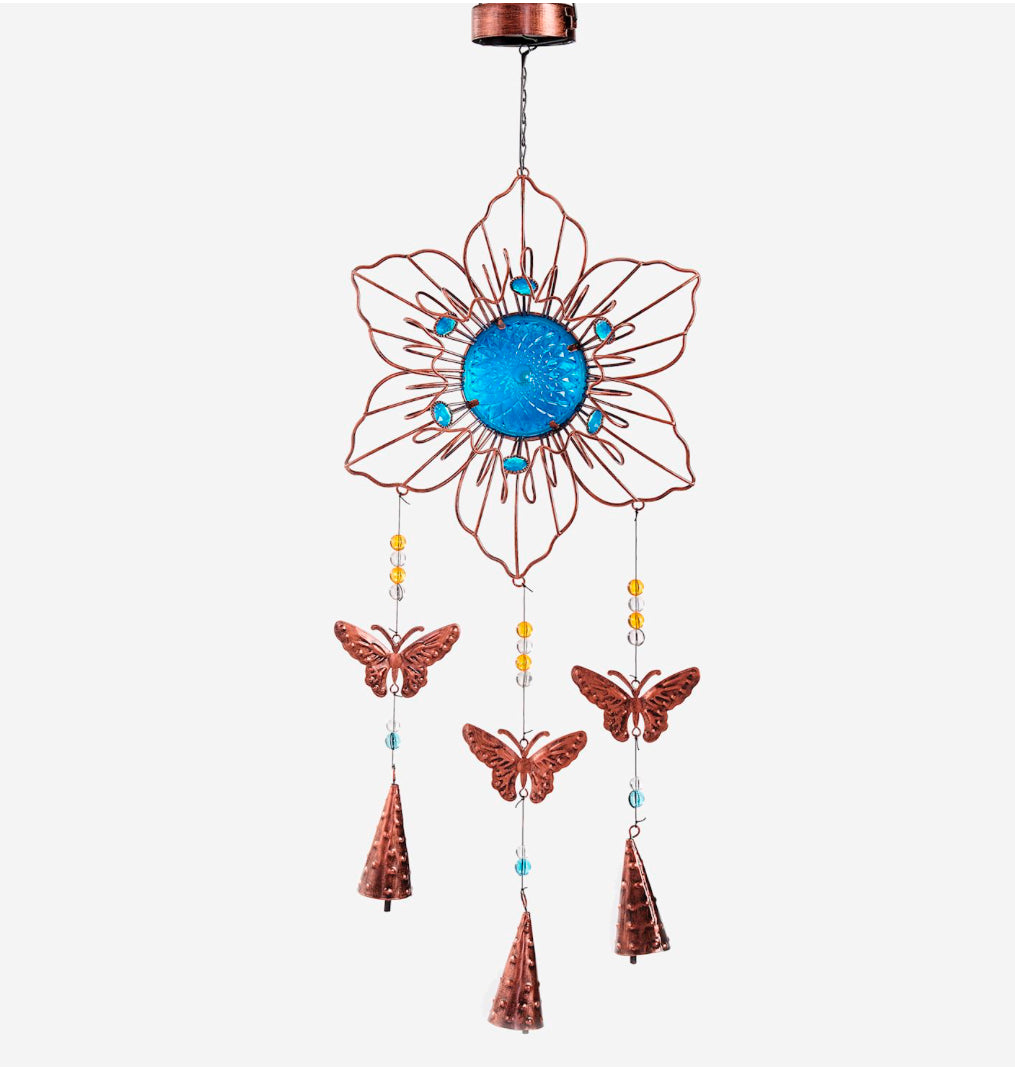 Blue Solar Flower Bell Chime - Lighten Up Shop