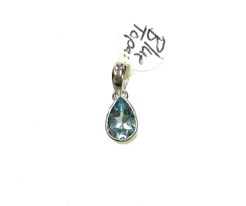 Blue Topaz Teardrop Pendant - Lighten Up Shop