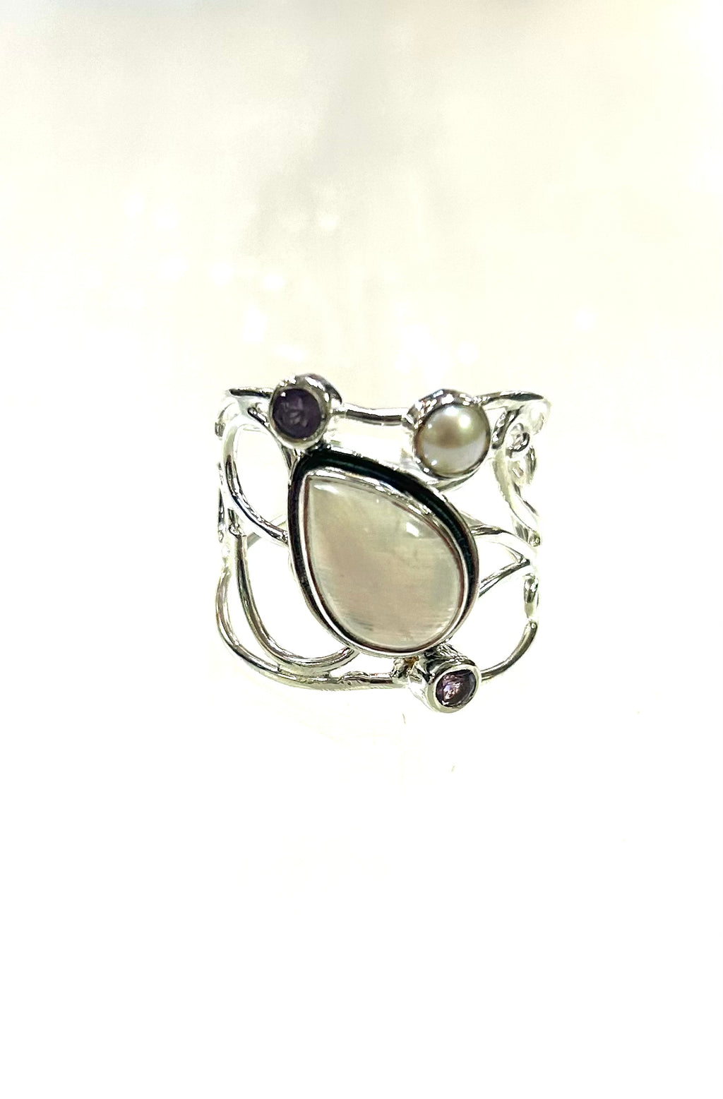 Opal/ Amethyst/ Moonstone Ring - Lighten Up Shop