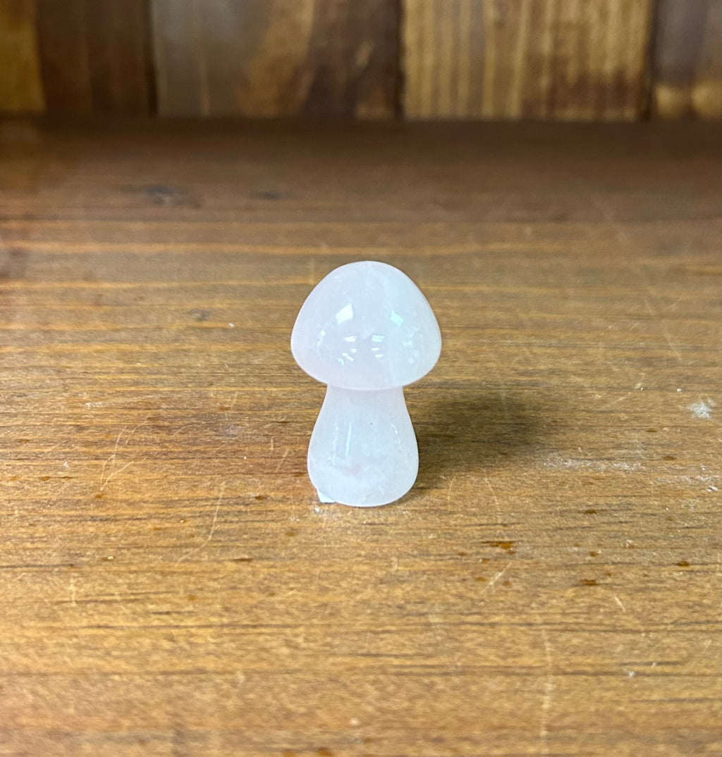 Rose Quartz Carved Mushroom (1.5”) - Lighten Up Shop