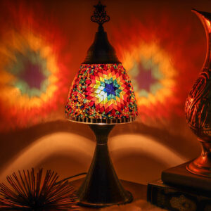 Turkish Bedside Mosaic Table Lamp - Fire