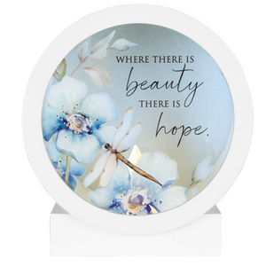 Where There is Beauty There is Hope Dragonfly Light Up Shadow Box