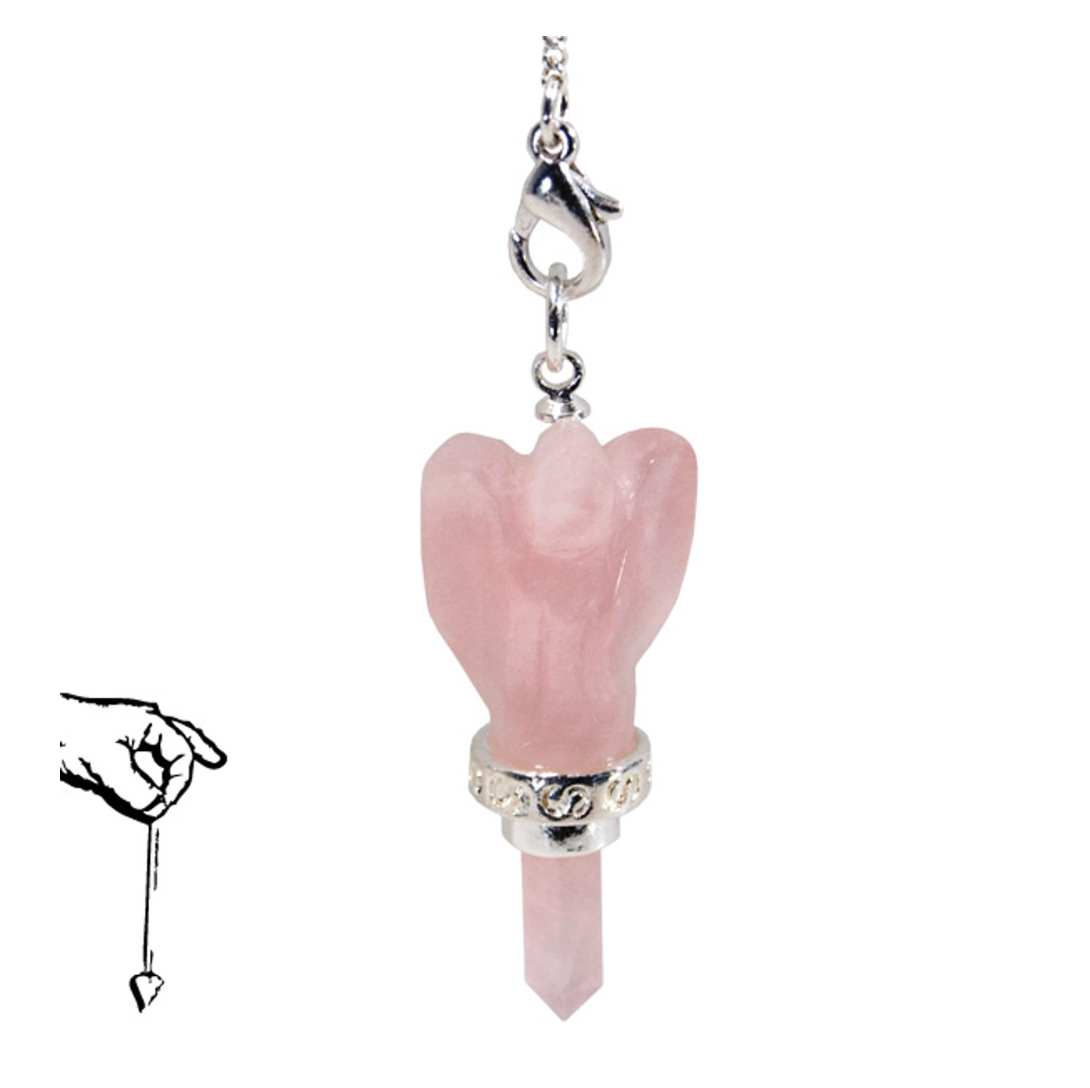 Rose Quartz Angel Pendulum