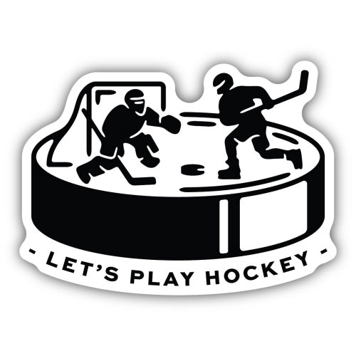 Let's Play Hockey Puck Sticker - Lighten Up Shop