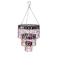 Beaded Three Tier Solar Powered Mini Chandelier - Lighten Up Shop