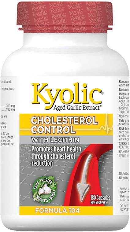 Kyolic Aged Garlic Extract Cholesterol Control Formula 104 180 Capsules - Lighten Up Shop